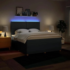 vidaXL Κρεβάτι Boxspring με Στρώμα Μπλε 180x200 εκ. Υφασμάτινο