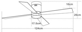 Ανεμιστήρας Οροφής Με Φωτιστικό LED 15W IP20 3CCT Zambelis 19138 Χρώμιο