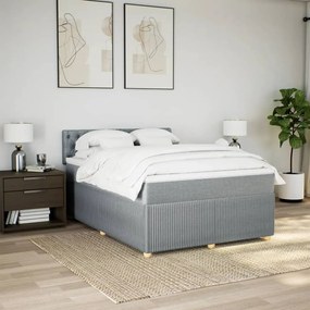 vidaXL Κρεβάτι Boxspring με Στρώμα Αν. Πράσινο 160x200εκ Υφασμάτινο