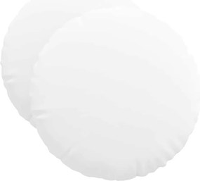 vidaXL Μαξιλάρια καθισμάτων 2 pcs Λευκό Ø50 x 19 εκ ύφασμα
