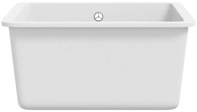 vidaXL Νεροχύτης με Μονή Γούρνα Λευκός Γρανιτένιος