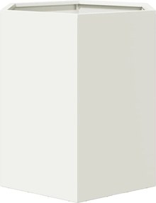 vidaXL Ζαρντινιέρα Κήπου Εξάγωνη Λευκή 46x40x45 εκ. Ατσάλι