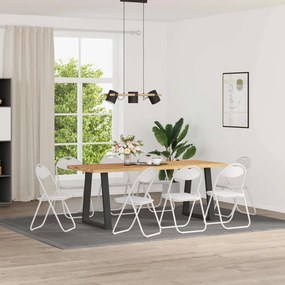 vidaXL Πτυσσόμενη Καρέκλα 8 τμχ. Τεχνητό Δέρμα Λευκός