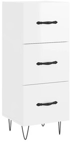 vidaXL Ντουλάπι Γυαλιστερό Λευκό 34,5x34x90 εκ. Επεξεργασμένο Ξύλο