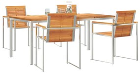 vidaXL Σέτ φαγητού για κήπο 5 pcs Καφέ Στερεό Ξύλο Ακακίας