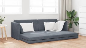 vidaXL Καναπές-κλίνες 2 σε 1 Σκούρος Γκρι 213x144x60 cm Βελούδο