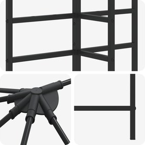 vidaXL Σκελετός Γκαζebo 6 x 3 m Μαύρο Ατσάλι