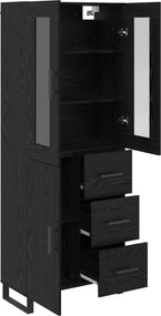 vidaXL Highboard 2 pcs Μαύρη Οξυά 69,5 x 34 x 180 εκ.