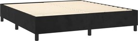 vidaXL Κρεβάτι Boxspring με Στρώμα Μαύρο 160x200 εκ. Βελούδινο