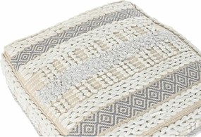 Μαξιλάρι DKD Home Decor Γη Λευκό Γκρι Τετράγωνο Boho 60 x 60 x 25 cm