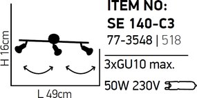 Σποτ Τρίφωτο Homelighting Saba 77-3548 Copper