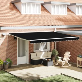 vidaXL Χειροκίνητη Σκοτεινή Σκηνή με LED Μαύρη 450 x 350 εκ
