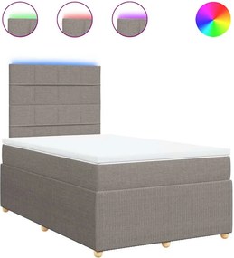 vidaXL Κρεβάτι Boxspring με Στρώμα Taupe 120x200 εκ. Υφασμάτινο