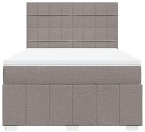 vidaXL Κρεβάτι Boxspring με Στρώμα Taupe 160x200 εκ. Υφασμάτινο