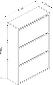 Παπουτσοθήκη Λευκό LUPA 70x25x109