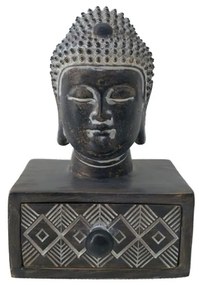 BADBA DARK DECO ΒΟΥΔΑΣ POLYRESIN ΜΑΥΡΟ ΚΑΦΕ ΛΕΥΚΟ 10x8,8xH14,8cm - Polyresin - 022742