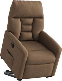vidaXL Πολυθρόνα Ηλεκτρική Ανακλινόμενη Ανύψωση Σκ. Καφέ Υφασμάτινη