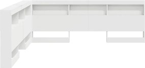 vidaXL Κεφαλάρι Αποθήκης με ράφι Λευκό 180 cm Επεξεργασμένο ξύλο