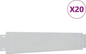 vidaXL Περιθώρια κήπου 20 τμχ. 100 x 20 cm Γαλβανισμένος Χάλυβας Ασημί