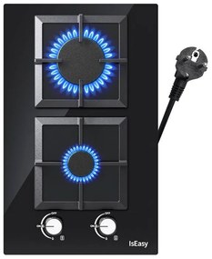 Glass Gas Stove IsEasy MGBG-312S2C two-zones (square)