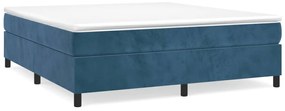 vidaXL Κρεβάτι Boxspring με Στρώμα Σκούρο Μπλε 200x200 εκ. Βελούδινο