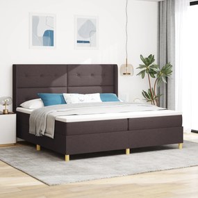 vidaXL Κρεβάτι με ελατήρια και στρώμα καφετί 200 x 200 εκ. Υφασμάτινο