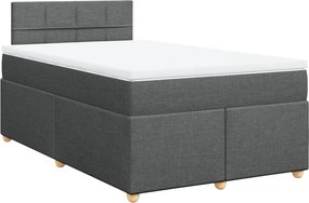 vidaXL Κρεβάτι Boxspring με Στρώμα Σκούρο Γκρι 120x200 εκ. Υφασμάτινο