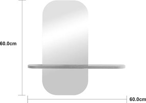 Καθρέπτης Lunaria pakoworld MDF σε φυσική απόχρωση 60x11.5x60εκ