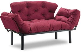 Καναπές - Κρεβάτι Διθέσιος Nitta 859FTN1219 155x70x85cm Maroon Red