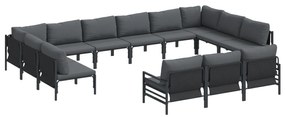vidaXL Σετ Καναπέ Κήπου 13 pcs Ανθρακί Ατσάλι