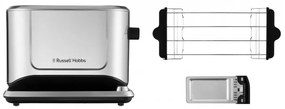 Τοστιέρα ψωμιού Russell Hobbs Attentiv 26210-56, 1640W, 2 φέτες, 6 στάδια, κεντράρισμα, έλεγχος αφής, LED, αποθήκευση, υψηλή ανύψωση, χωρίς BPA και PFAS, Inox/μαύρο