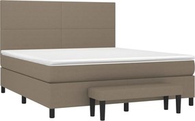 vidaXL Κρεβάτι Boxspring με Στρώμα Taupe 160x200 εκ. Υφασμάτινο