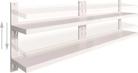 vidaXL Ράφια Τοίχου 2 Επιπέδων 2 τεμ. 240 x 30 εκ. Ανοξείδωτο Ατσάλι