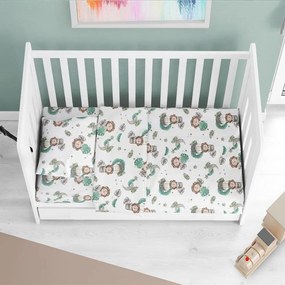 Σεντόνια Βρεφικά Lion 534 (Σετ 3τμχ) Green DimCol Cradle 120x160cm 100% Βαμβάκι