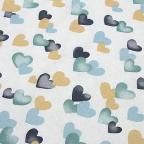 Σεντόνι Λίκνου Επίπεδο (80x110) Dimcol Hearts Grey-Green 11