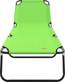 vidaXL Πτυσσόμενη ξαπλώστρα Πράσινο 188 x 57 x 86,5 εκ. Πολυεστέρας