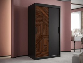 Ντουλάπα Hartford 464, Μαύρο, Καρυδί, 200x100x62cm, 99 kg, Πόρτες ντουλάπας: Ολίσθηση | Epipla1.gr