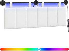 vidaXL Κεφαλάρι κρεβατιού κρεμαστό Λευκό Βελούδο
