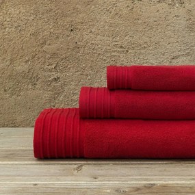 Πετσέτα Feel Fresh Happy Red Nima Σώματος 90x145cm 100% Βαμβάκι