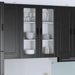 Κρεμαστό ντουλάπι κουζίνας Επιτοίχιο Μαύρο 80 x 31 x 100 εκ.