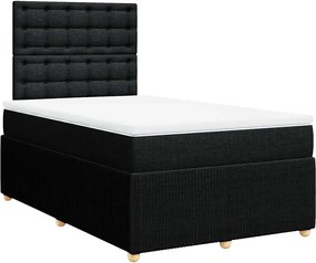 vidaXL Κρεβάτι Boxspring με Στρώμα Μαύρο 120x200 εκ. Υφασμάτινο