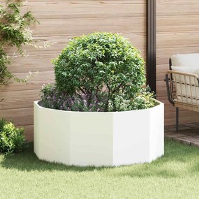 vidaXL Γλάστρα Λευκό 120 x 120 x 50 εκ Ατσάλι