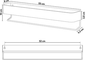 Brix white large ράφι + κρεμάστρα Sealskin