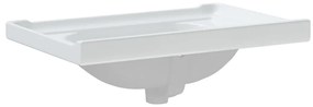 vidaXL Νιπτήρας Μπάνιου Ορθογώνιος Λευκός 71 x 48 x 23 εκ. Κεραμικός