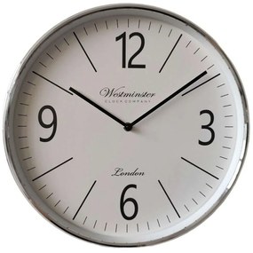 Ρολόι Τοίχου QN0001401B Φ36cm White-Silver Oriana Ferelli® Πλαστικό