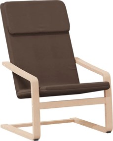 vidaXL Πολυθρόνα Relax Σκούρο Καφέ Υφασμάτινη με Υποπόδιο
