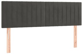 Κεφαλάρι Κρεβατιού LED Σκούρο Γκρι 144x5x78/88 εκ. Βελούδινο 3121899