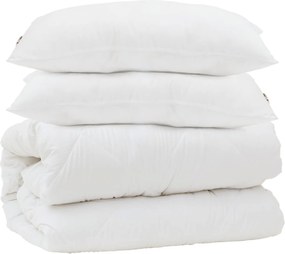 vidaXL Σετ Παπλωμάτων 3 pcs Λευκό Μικροΐνες και Φτερά Από Πούπουλο