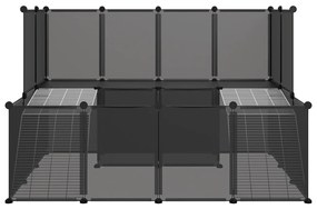 vidaXL Κλουβί Μικρών Ζώων Μαύρο 143x107x93 εκ. Πολυπροπυλένιο &amp; Ατσάλι