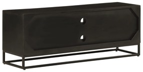 vidaXL Έπιπλο Τηλεόρασης Μαύρο 110x30x40εκ.Μασίφ Ξύλο Μάνγκο &amp; Σίδηρος